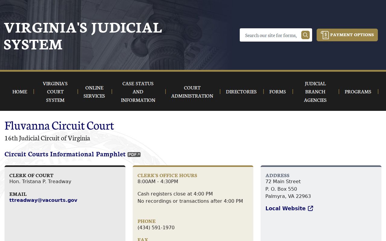 Fluvanna County Circuit Court criminal case directory