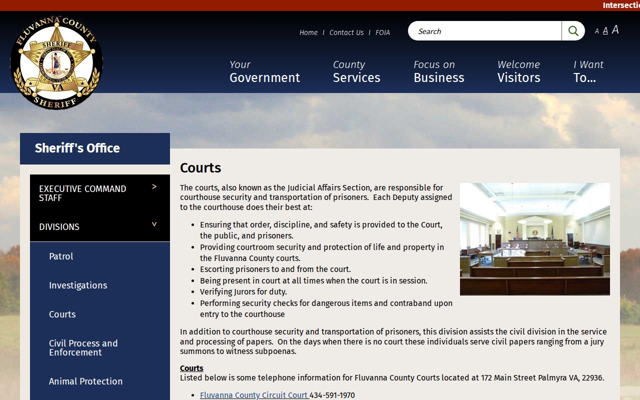 Fluvanna County court case directory for criminal court records