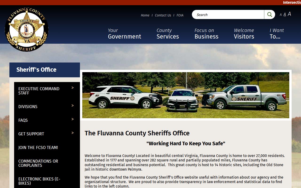 Fluvanna County criminal history records at the Sheriff's Office